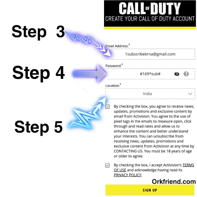call of duty account sign up 