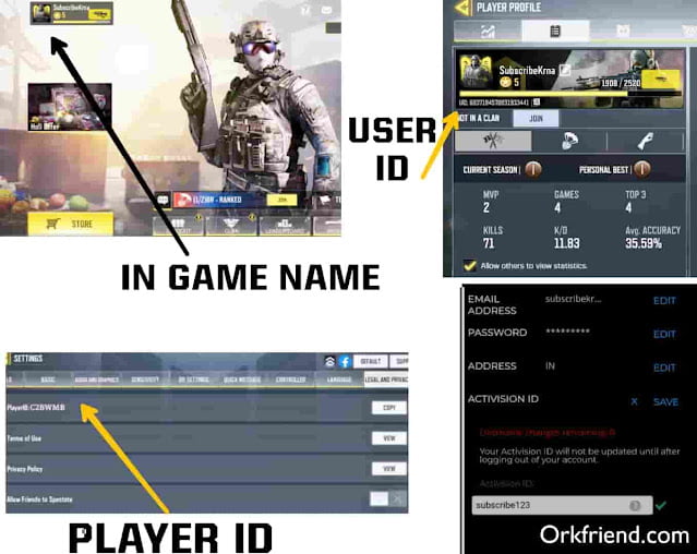 how to find call of duty mobile player id, how to cod mobile user id, Activision id, how to cod mobile in game name